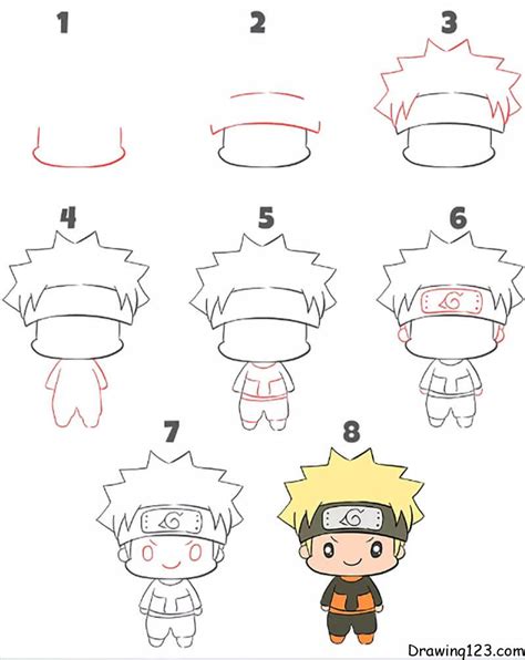 How To Draw A Cute Litte Naruto Step By Step Drawing Photos
