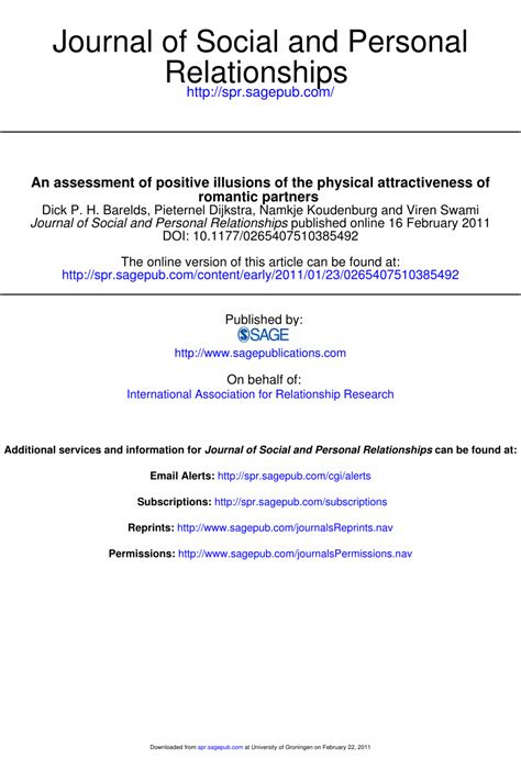 PDF An Assessment Of Positive Illusions Of The Physical