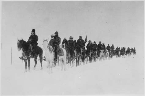 A Photograph Of The Seventh Cavalry At Pine Ridge Returning From The