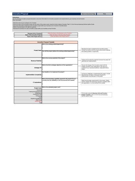 Innovation Proposal Template Pdf Innovation Outsourcing