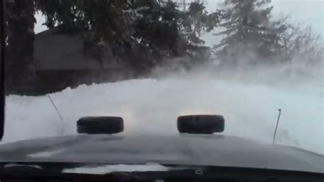 Plowing Snow In Blizzard Like Conditions Youtube