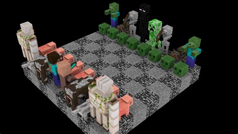 Minecraft Chess Set Front By Tylerpete16 On Deviantart