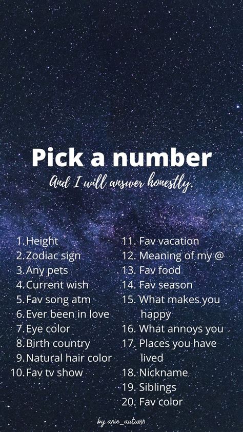 Instagram Story Pick A Number Questions Instagram Story Questions Instagram Questions