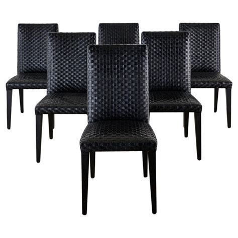 We did not find results for: Set of Six Italian Woven Black Leather Dining Chairs For ...
