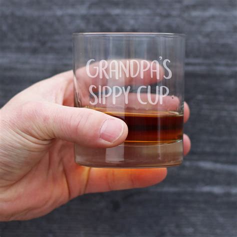 Grandpas Sippy Cup Unique Whiskey Rocks Glass For Grandfathers Cu