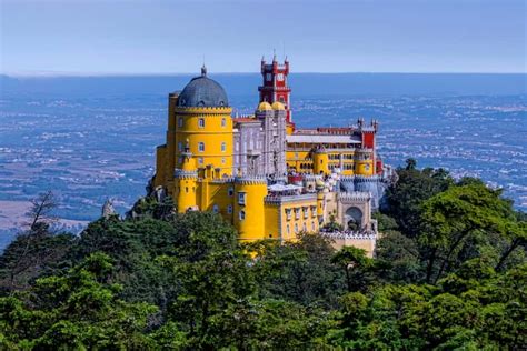 Panoramic View Of The Pena Palacesintra Portugal Image Min