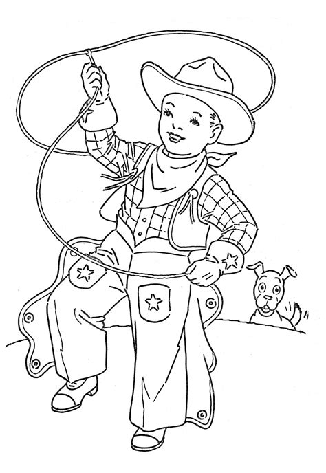 Vintage Clip Art Cute Lil Cowboy Digi Stamp The Graphics Fairy