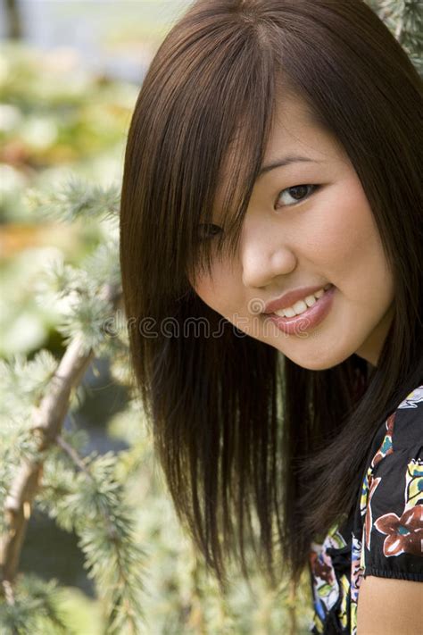Brunette Asian Girl Stock Image Image Of Brunette Beauty 12019797