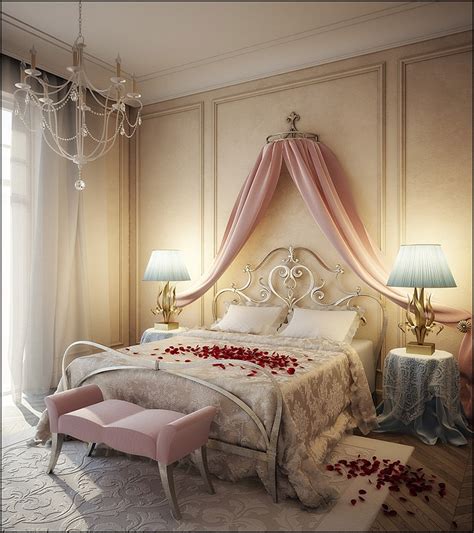 Romantic Pink Blue Cream Bedroom Design Interior Design Ideas