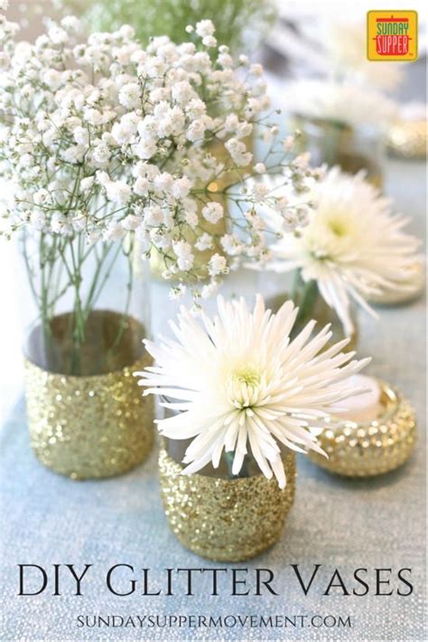 Diy Glitter Vases Recipe Crafts Vases And Wedding