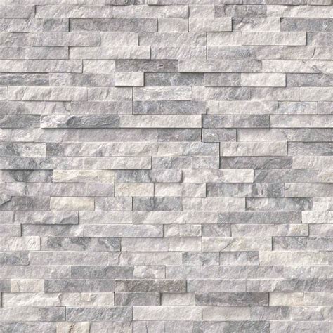 Alaska Gray Stacked Stone Panels Marble Splitface 6x24 Panel Set