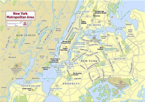 Detailed Area Map Of New York City New York City Detailed Area Map