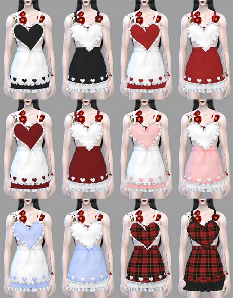 Sudal Heart Maid Dress Mf Sims 4 Dresses Maid Dress Sims 4 Clothing