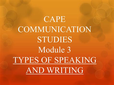 Cape Communication Studies Module 3