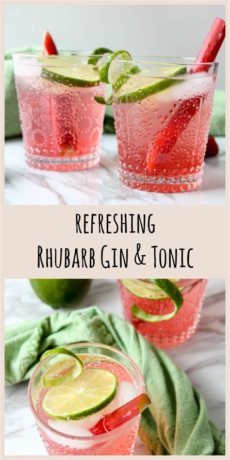 Rhubarb Gin And Tonic Cocktail Recipe Rhubarb Cocktail Rhubarb Gin And Tonic Rhubarb Gin
