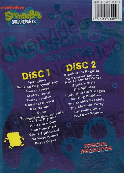 Spongebob Squarepants Season 6 Vol 1 Boxset