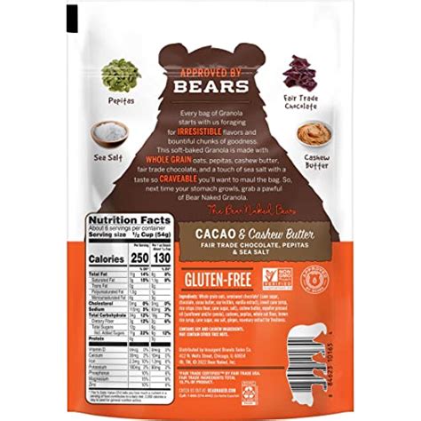 Bear Naked Granola Cereal Vegan And Gluten Free Breakfast Snacks Cacao And Cashew Butter