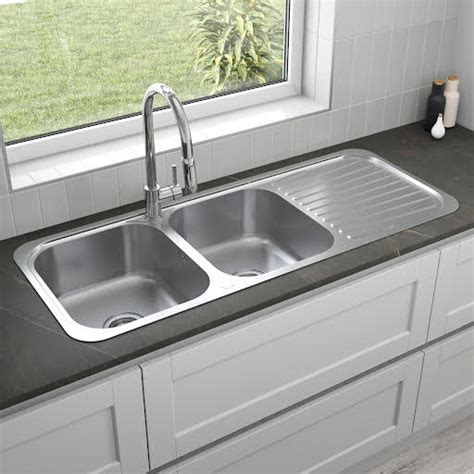 Sauber Inset Stainless Steel Kitchen Sink 2 Bowl