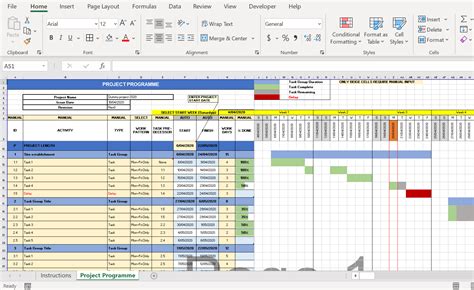 Construction Project Excel Template