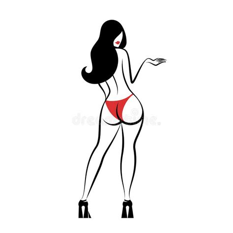 Woman Dressed In A Lingerie Stock Vector Illustration Of Backside Simple 145590312