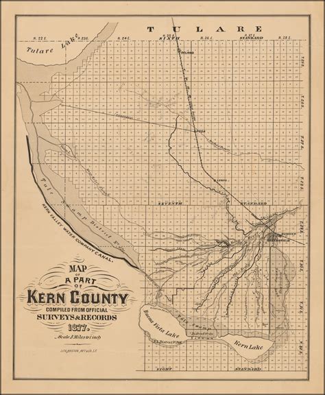 Map Of A Part Of Kern County Compiled From Official Surveys And Records