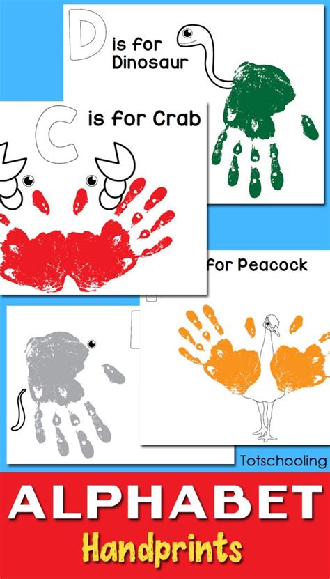 Alphabet Handprint Printables Totschooling Fkakidstv