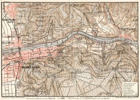 Old Map Of Heidelberg Vicinity In 1906 Buy Vintage Map Replica Poster