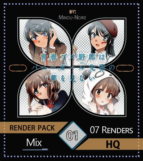 Seishun Buta Yarou Render Pack 01 By Minou Noire On Deviantart