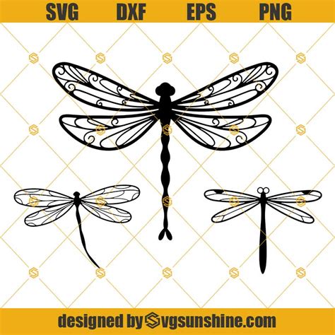 Dragonfly Svg Dxf Png Eps Files Dragonfly Clip Art Cutting File