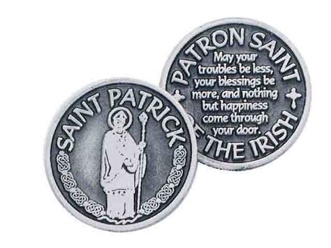 Saint Patrick Patron Saint Of The Irish Pocket Token With Message
