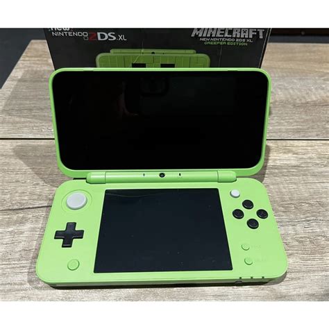 brand new original nintendo 2ds xl handheld game console black lime green with mario kart 7