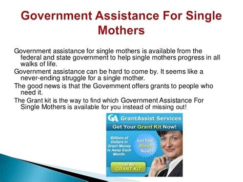 Government Assistance For Single Mothers