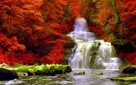 Autumn Waterfall Wallpapers Top Free Autumn Waterfall Backgrounds Wallpaperaccess