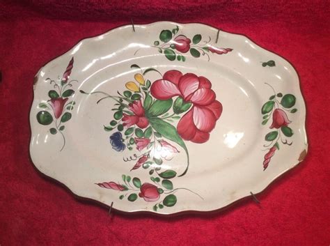 Antique French Faience Hand Painted Wall Platter C S Ff