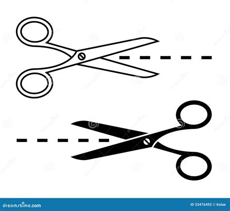 Scissors With Cut Lines Stock Photography Image 33476492
