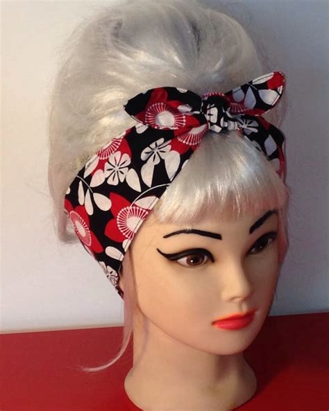 Head Scarf Hair Wrap Floral Pinup Rockabilly Bandana