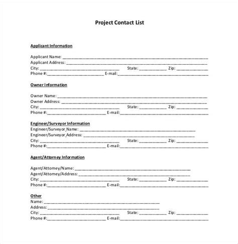 Contact List Template 15 Free Word Excel Pdf Format
