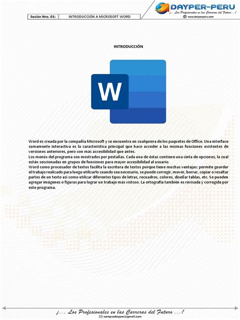 S1 Introducción A Microsoft Word Pdf Ventana Informática