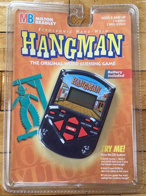 Milton Bradley Electronic Handheld Hangman Game 1995 New In Package