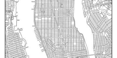 Manhattan cuadrícula del mapa Mapa de Manhattan cuadrícula Nueva York estados UNIDOS