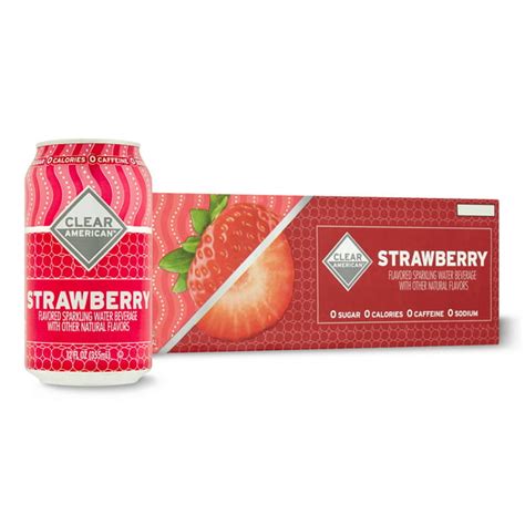 Clear American Strawberry Sparkling Water 12 Fl Oz 12 Pack Cans