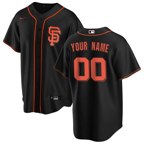 San Francisco Giants Nike Alternate 2020 Replica Custom Jersey Black