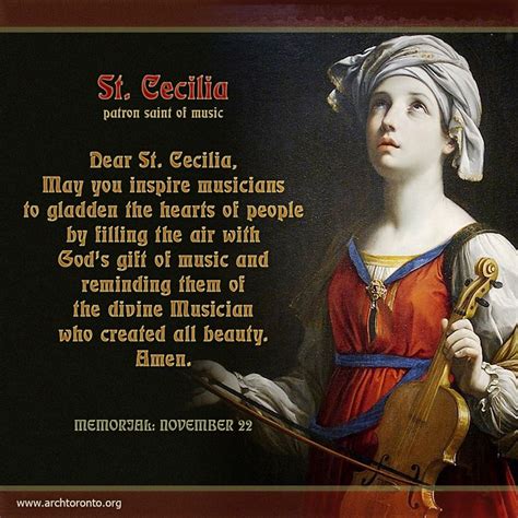 St Cecilia Prayer Feastday Catholic Quotes Catholic Prayers