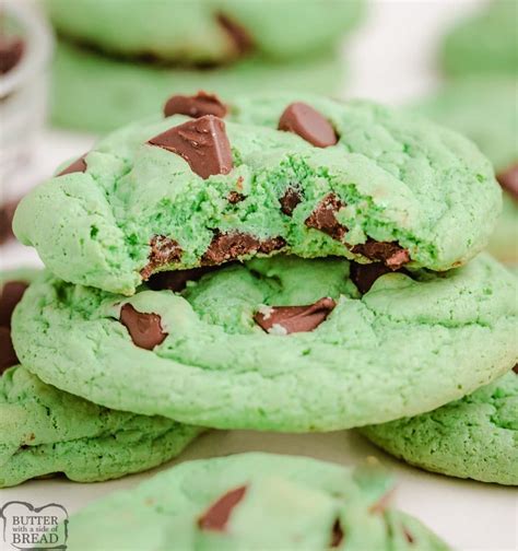 Mint Chocolate Chip Cookies Butter With A Side Of Bread