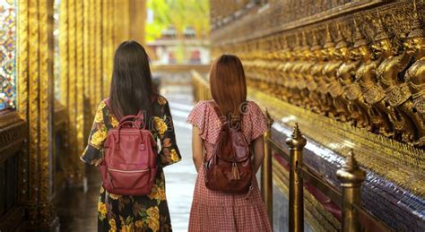 two asian girlfriends traveling stock image image of phra history 190625621