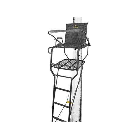 Big denali 1.5 hunting ladder stand creates a place as you wait during the hunt seats 1 person with equipment. HAWK -THE BIG DENALI 1.5 Man Ladder stand | Sporteque