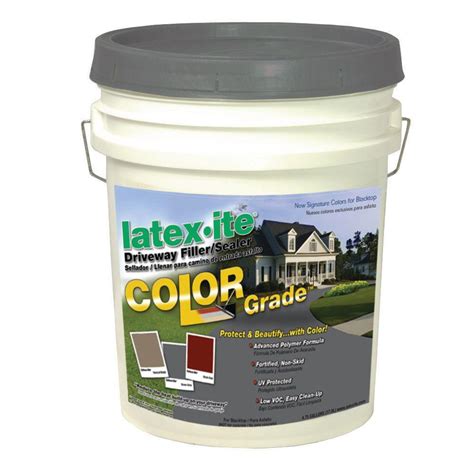 Different types of asphalt sealersshow all. Latex-ite 4.75 Gal. Color Grade Blacktop Driveway Filler/Sealer in Dover Grey-11320 - The Home Depot