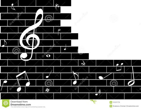 Illustration Of A Grunge Graffiti With Music Notes Stock