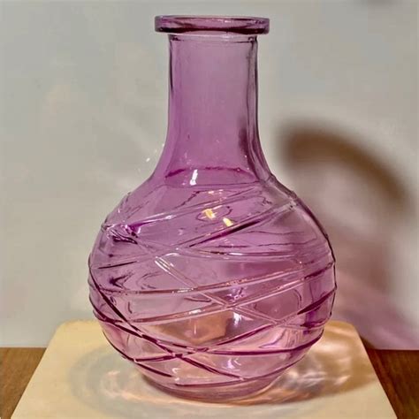 Accents Vintage Purple Glass Vase With Swirl Design Poshmark