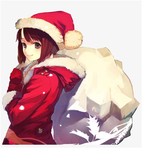 Anime Santa Hat Transparent Merry Christmas Anime Girl  1024x956